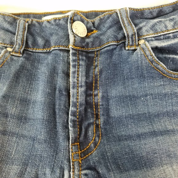Refuge Jeans Womens Size 2 Mid Rise Skinny Leg Destroyed Medium Wash Blue Denim - Picture 10 of 15